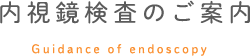 内視鏡検査のご案内